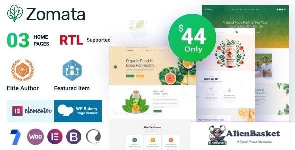 28204 Zomata v1.0.8 - Organic Food WordPress Theme + RTL 