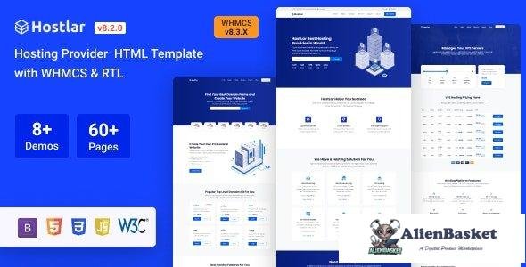 28303 Hostlar v8.2.0 - Domain Hosting Provider HTML Template with WHMCS and RTL 