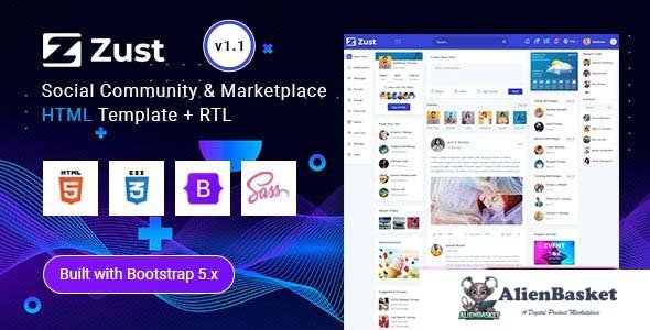 28400 Zust v1.0 - Social Community & Marketplace HTML Template 