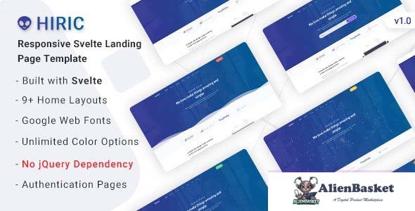 28565 Hiric v1.0 - Svelte Landing Page Template 