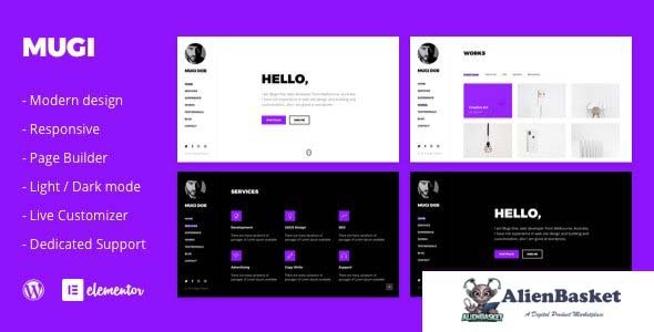 29038 Mugi v1.0.4 - Personal Portfolio & Resume WordPress Theme 