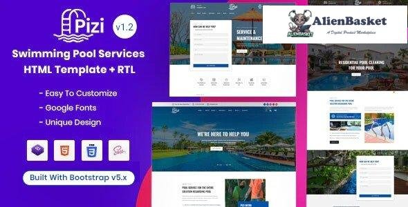 29090 Pizi v1.2 - Swimming Pool Services HTML Template 