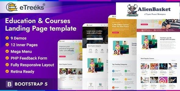 29732 eTreeks v1.0 - Online Courses & Education Landing Page Template 