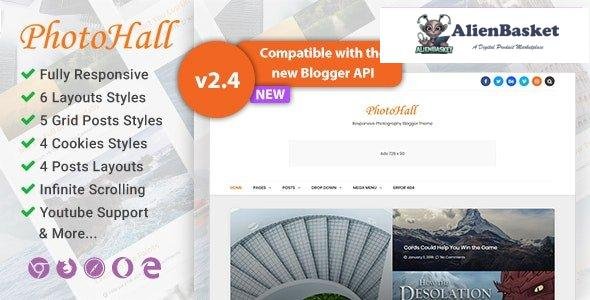 30186 PhotoHall v2.4 - Responsive Photography Blogger Theme 