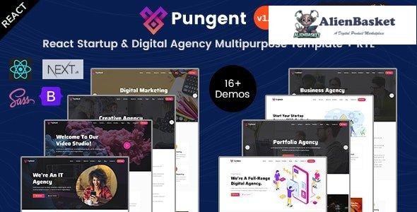 30337 Pungent v1.7 - React Multipurpose Startup & Digital Agency Template 