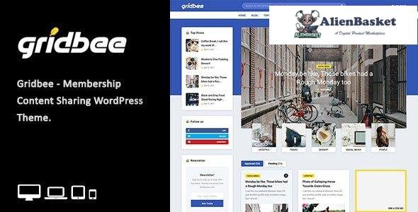 30581 Gridbee v1.3 - Content Sharing WordPress Theme 