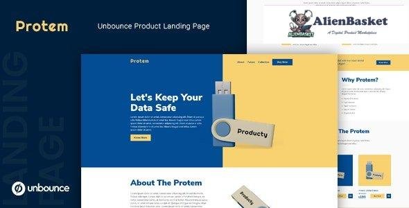31538 Protem v1.0 - Unbounce Product Landing Page Template 