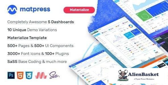 32036 MatPress v1.0 - Materialize Admin Template 