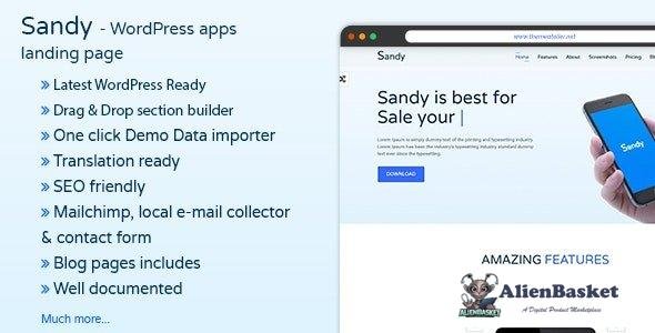 32316 SANDYWP v1.6 - Apps Landing Page WordPress Theme 