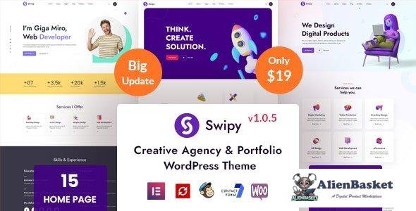 32483 Swipy v1.0.5 - Creative Agency WordPress Theme 