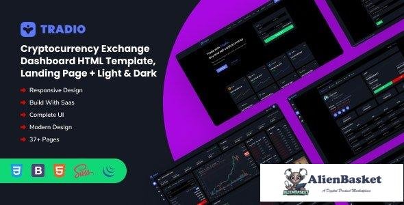 32578 Tradio v2.0 - Cryptocurrency Exchange Dashboard HTML Template + Landing page 