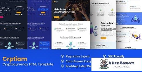 32970 Crptiam - Cryptocurrency Landing Page HTML Template 