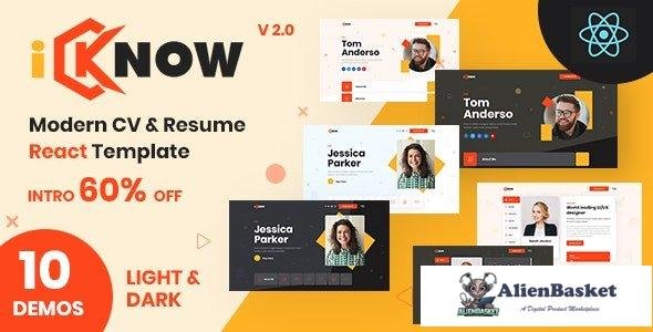 33185 iKnow v2.0 - React Personal Portfolio Template 