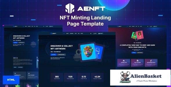 33323 Aenft v1.0 - NFT Minting or Collection Landing Page HTML Template 