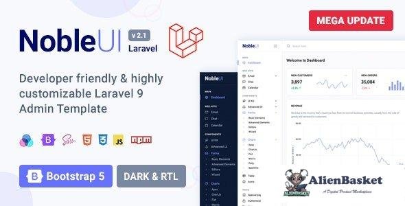 33385 NobleUI v2.1 - Laravel Admin Template 