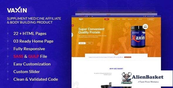 33410 VAXIN - Health Supplement Medicine Affiliate with Bodybuilding Product HTML Template 