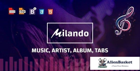 33412 Milando - Music Portal With Track Playback Online Store and Musical Staff Multi Color HTML Tem