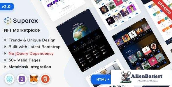 33536 Superex v2.0 - NFT Marketplace (HTML + React Js) 