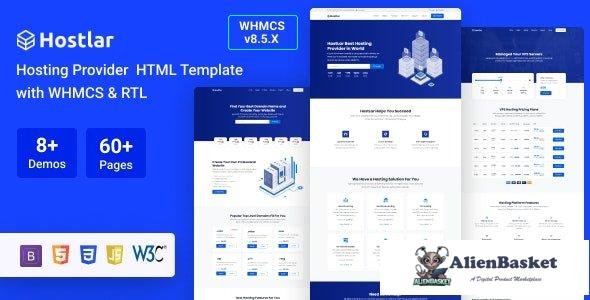 33557 Hostlar v9.7.0 - Domain Hosting Provider HTML Template with WHMCS and RTL 