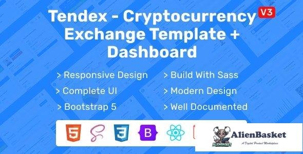 33653 Tendex - React, HTML & Laravel Crypto Exchange Landing Page With Dashboard 