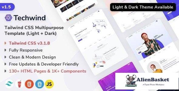 33785 Techwind v1.5.0 - Tailwind CSS Multipurpose Landing Page Template 