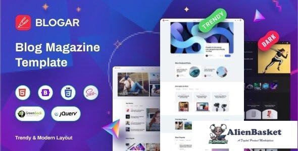 33791 Blogar v1.3.0 - Blog Magazine Template 