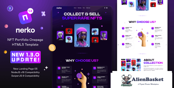 34350 Nerko v1.3.0 - NFT Portfolio Onepage Template 