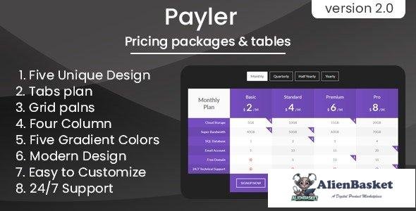 34604 Payler v2.0 - Pricing Packages & Tables 