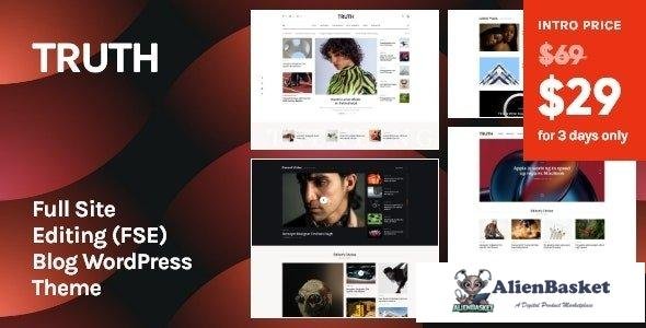 34803 Truth v1.0 - Full Site Editing (FSE) Blog WordPress Theme 