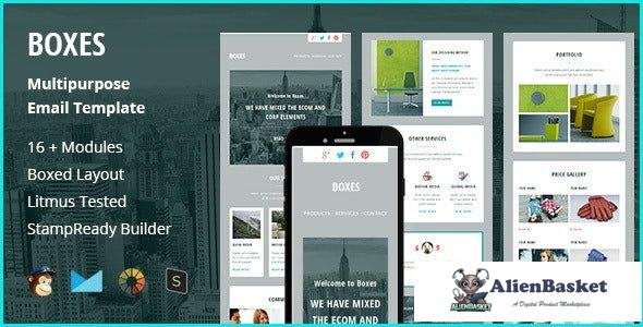 35003 Boxes - Multipurpose Creative Responsive Email Template + Stampready Builder 
