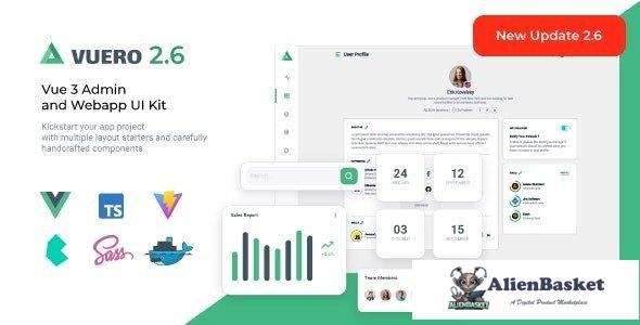 35047 Vuero v2.6.0 - VueJS 3 Admin and Webapp UI Kit 