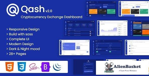 36367 Qash - Cryptocurrency Exchange Dashboard HTML Template + Light and Dark 