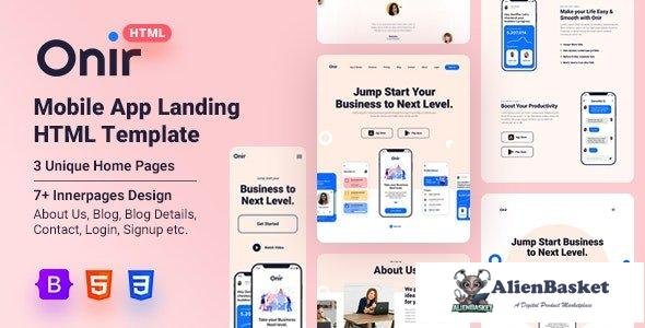 36823 Onir - Mobile App Landing HTML Template 