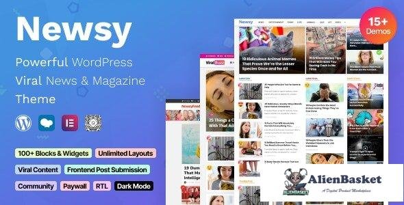 44715 Newsy v2.5.3 - Viral News & Magazine WordPress Theme 