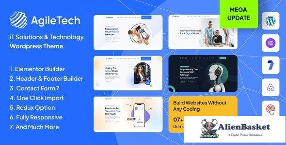 37299 Agiletech v1.0.2 - IT Solutions Service Technology Saas Software Startup WordPress Theme 