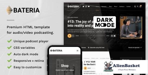 37658 Bateria - Podcast HTML Site Template 