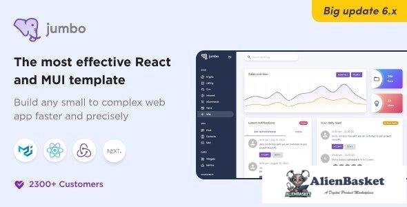 38424 Jumbo v6.2.0 - React Admin Template with Material-UI 