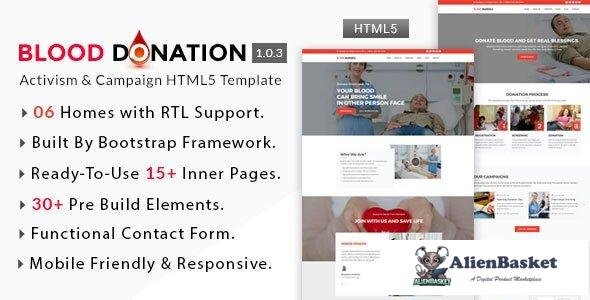 38524 Blood Donation - Activism & Campaign HTML5 Template 