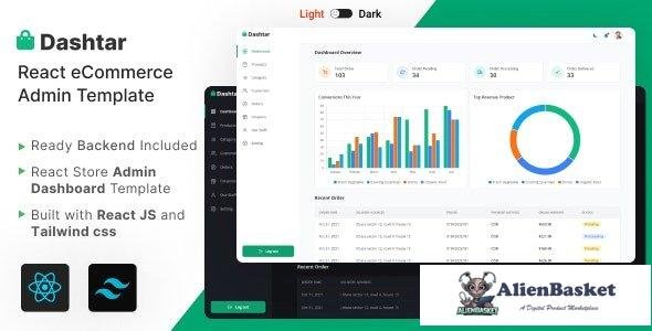 38542 Dashtar v4.0.1 - React eCommerce Admin Template 