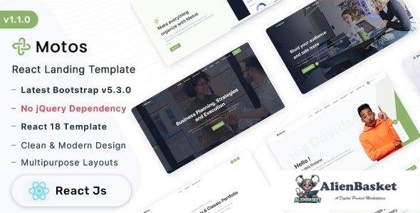 39255 Motos - React Landing Page Template 