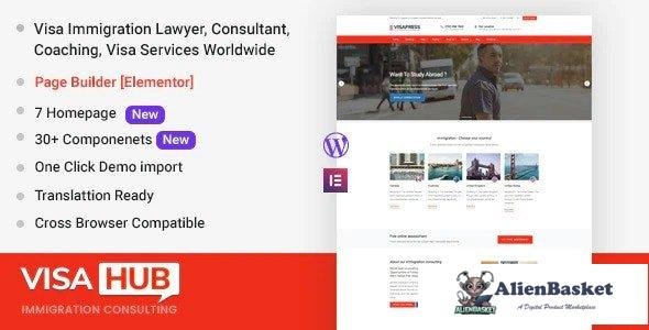 39368 VisaHub v1.2.3 - Immigration Consulting WordPress Theme 