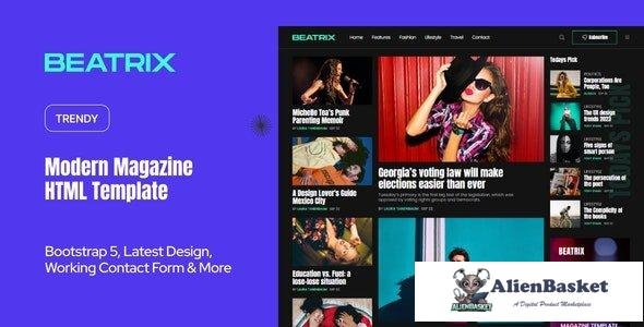 39399 Beatrix - Magazine HTML Theme 