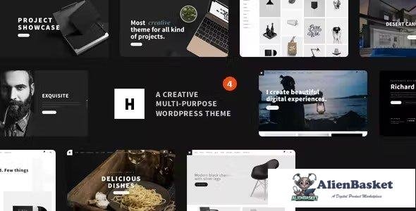 39490 Heli v6.1.7- Minimal Creative Black and White WordPress Theme 