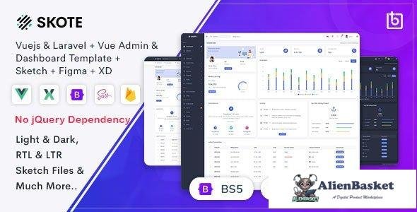 39653 Skote v4.1.1 - Vuejs + Laravel Admin & Dashboard Template + Sketch 