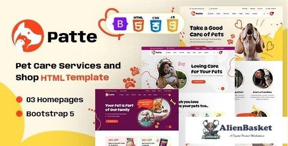 40050 Patte - Pet Care and Pet Shop HTML Template 