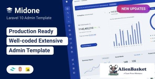 41776 Midone v5.0.3 - Laravel 10 Admin Dashboard Template + HTML Version 