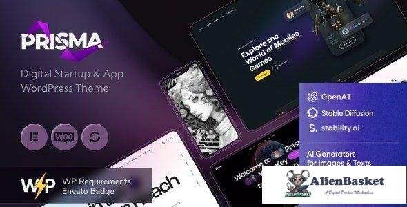 41384 Prisma v1.3 - Digital Startup & App WordPress Theme + AI 