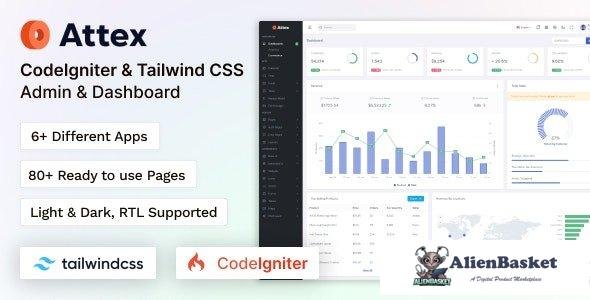 40732 Attex - CodeIgniter Tailwind CSS Admin & Dashboard Template 