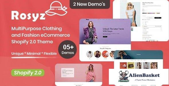 40773 Rosyz - MultiPurpose Clothing and Fashion eCommerce Shopify 2.0 Theme 