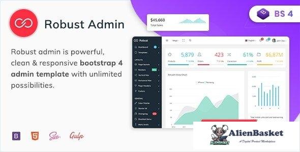 40859 Robust v2.1 - Premium Bootstrap 4 Admin, Dashboard & WebApp Kit Template 